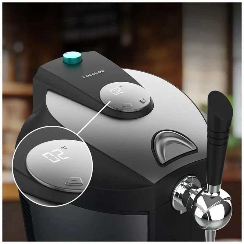 Dispensador de Cerveza Inoxidable con Enfriamiento Rápido y Ajuste de Temperatura de Cecotec