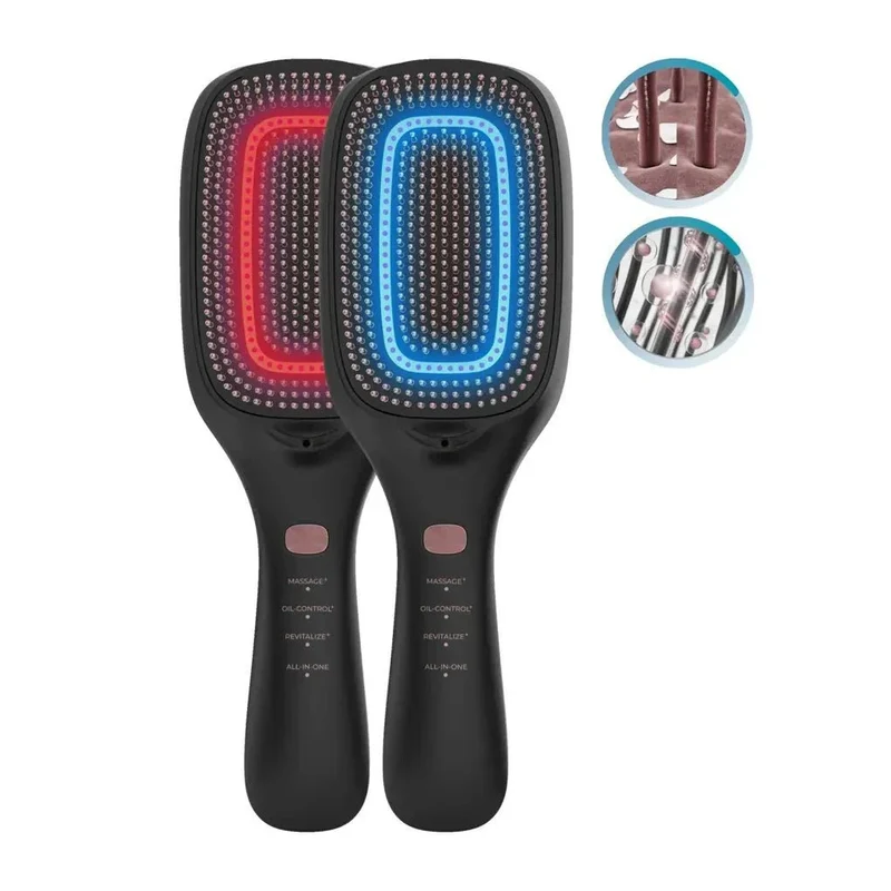 Cepillo reparador HairCare Revitalize con tecnología láser LLLT Microcorrientes EMS luz LED y vibración masajeadora Cecotec