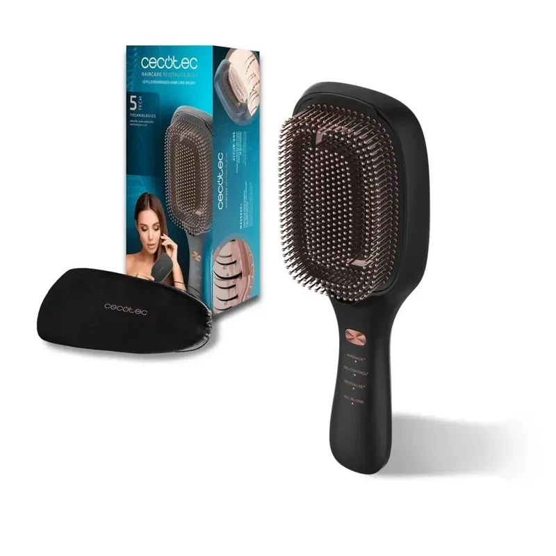 Cepillo reparador HairCare Revitalize con tecnología láser LLLT Microcorrientes EMS luz LED y vibración masajeadora Cecotec