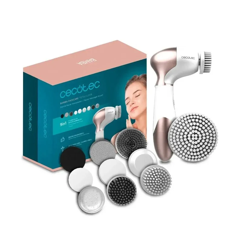 Cepillo Facial 9 en 1 para Cuidado Completo con Giro 360º y Diseño Ergonómico de Cecotec