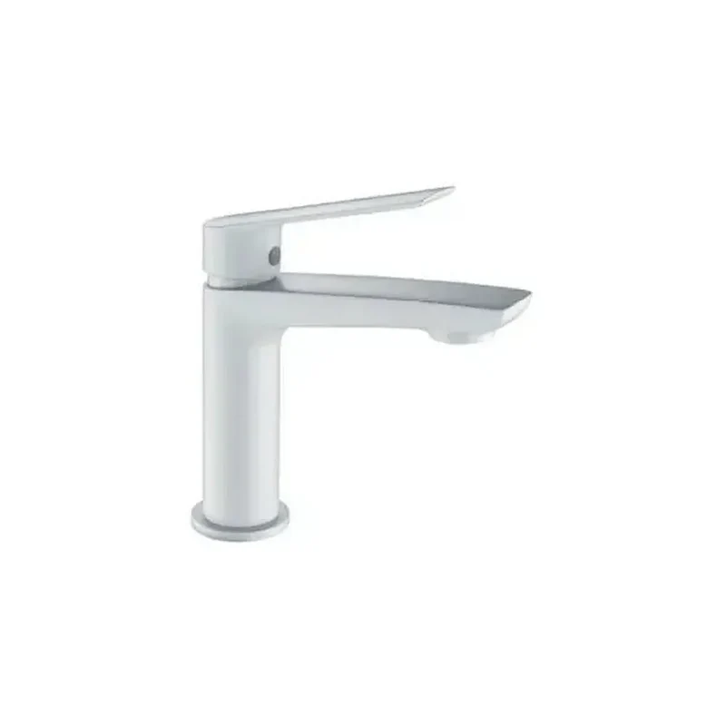 Grifo monomando para lavabo fabricado en latón de acabado blanco mate Luxor de Imex