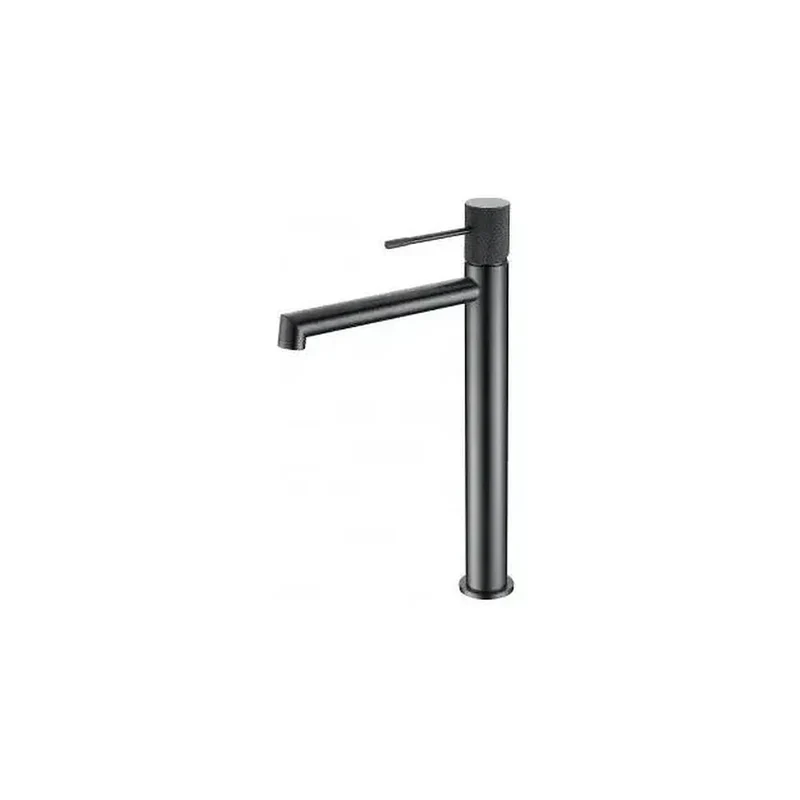 Grifo monomando para lavabo con un diseño de caño alto en color Black Gun Metal Line de Imex