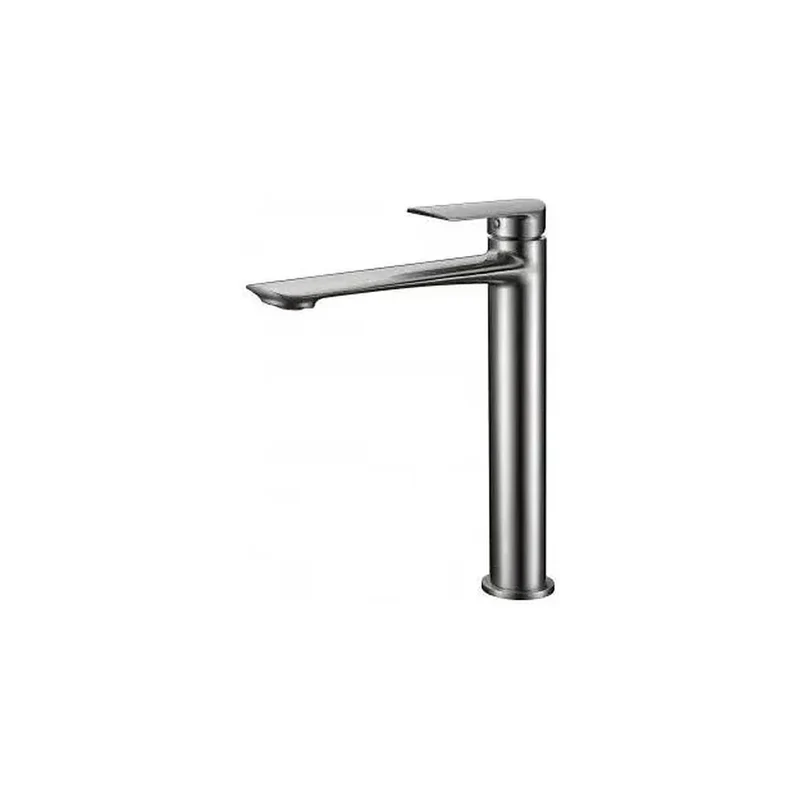 Grifo monomando para lavabo de caño alto en color níquel cepillado mate Ural de Imex