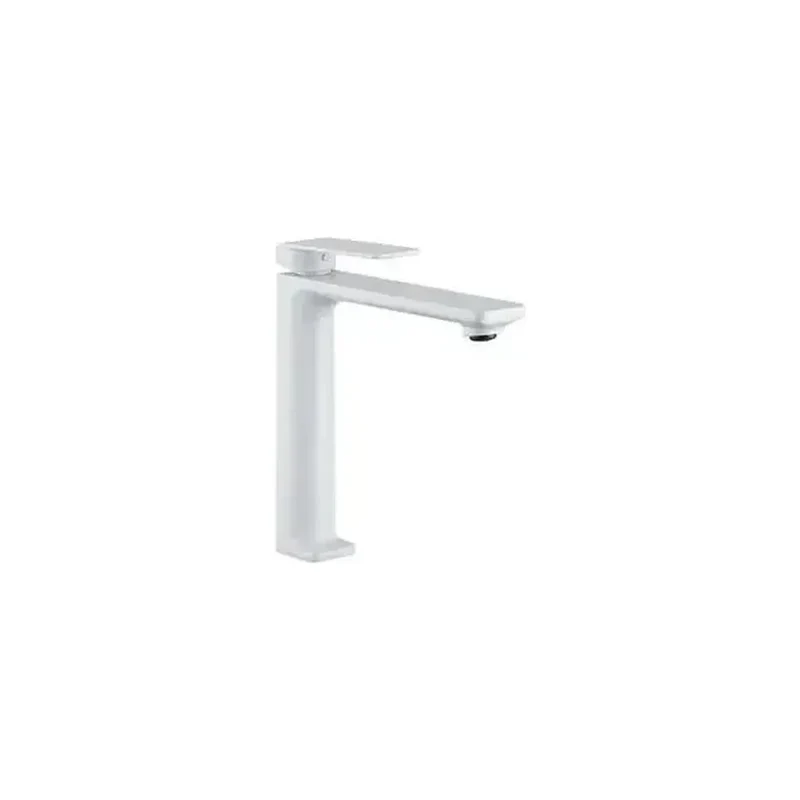 Grifo monomando para lavabo sobre encimera de caño alto con un acabado en blanco mate Fiyi de Imex