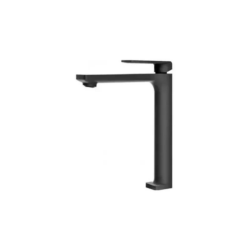Grifo monomando para lavabo con un diseño alto y un acabado negro mate Fiyi de Imex