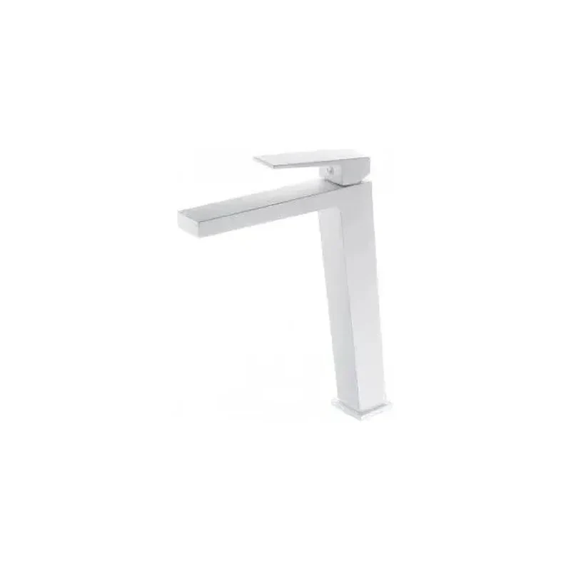 Grifo monomando de diseño alto para lavabo fabricado en latón de acabado blanco mate Art de Imex