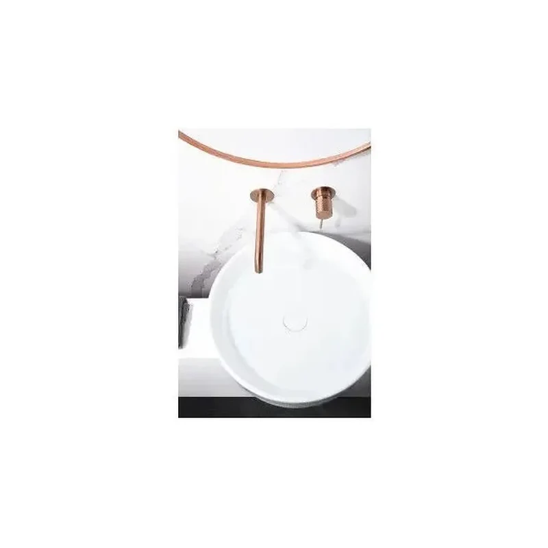 Grifo monomando empotrado para lavabo hecho de latón con acabado oro rosa cepillado Genova de Imex