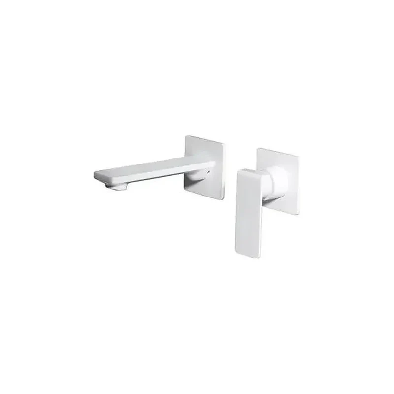 Grifo monomando con un diseño empotrado fabricado en latón de acabado blanco mate Fiyi de Imex