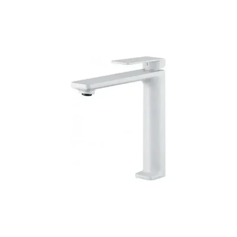 Grifo monomando para lavabo con un diseño alto y un acabado blanco mate Fiyi de Imex