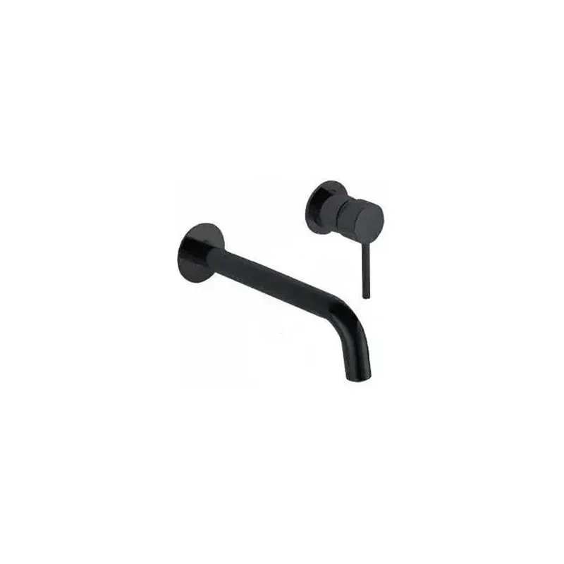 Grifo de lavabo monomando negro mate para empotrar a pared de 2 cuerpos Etna de Imex
