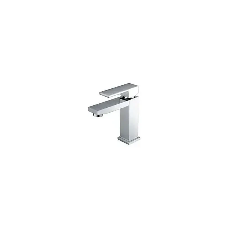 Grifo monomando de latón cromado para lavabo con diseño recto 14,6x16,6 cm Valencia de Imex