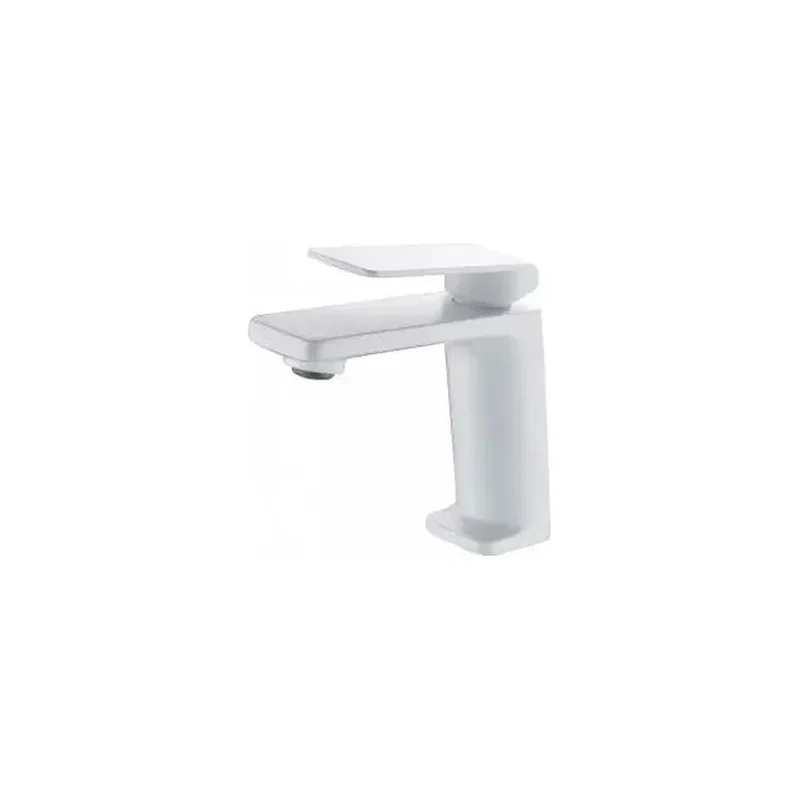 Grifo para lavabo fabricado en latón con discos de cerámico de acabado blanco Fiyi de Imex