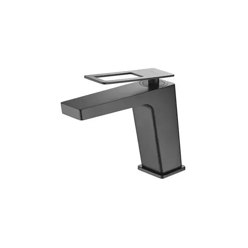 Grifo monomando para lavabo fabricado en latón negro mate con un caño recto Suecia de Imex