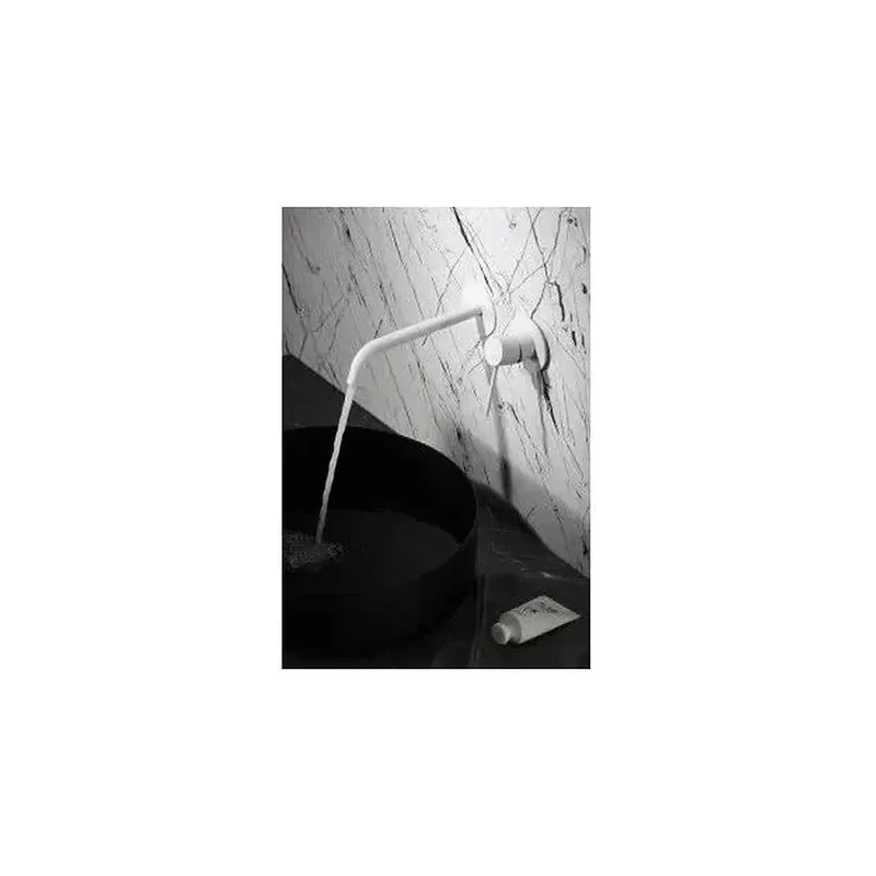 Grifo monomando para pared en lavabos y en bañeras de acabado blanco mate Etna de Imex