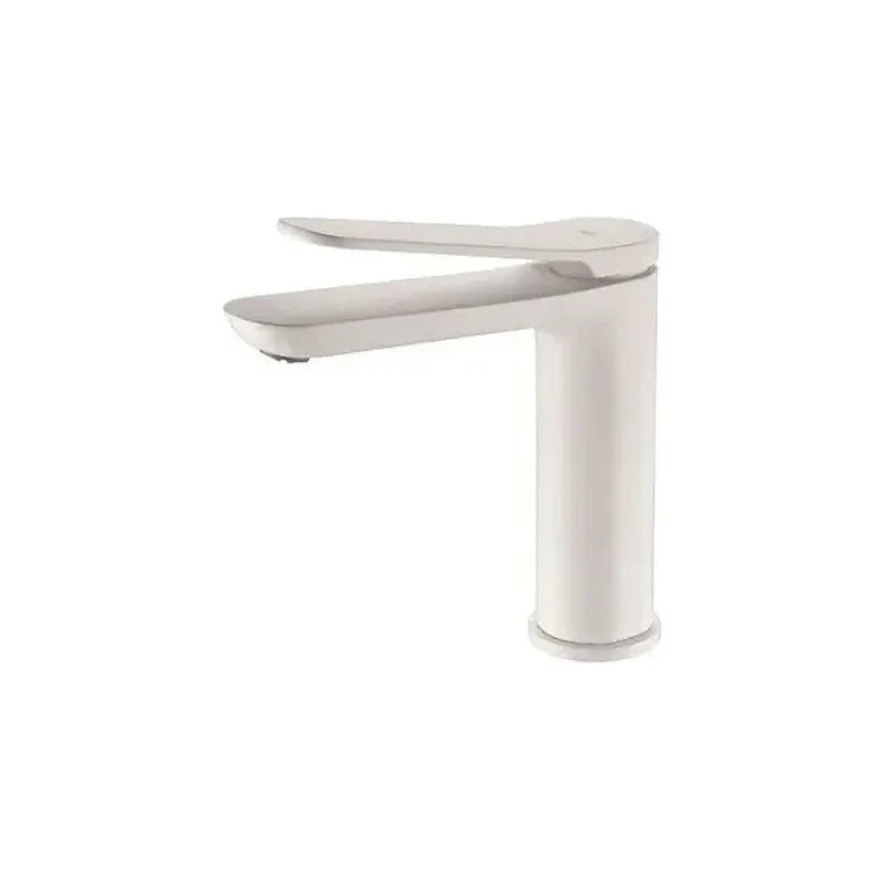 Grifo monomando para lavabo con discos cerámicos y un acabado blanco mate Dinamarca de Imex