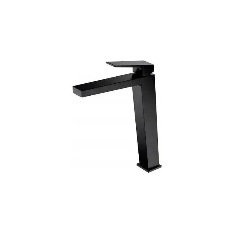 Grifo monomando de diseño alto para lavabo fabricado en latón de acabado negro mate Art de Imex