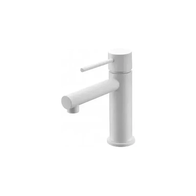 Grifo blanco para lavabo fabricado en latón con discos de cerámica Milos de Imex