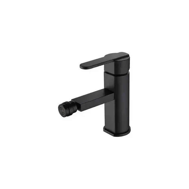 Grifo monomando para bidé con un caño recto fabricado en latón de acabado negro de Imex