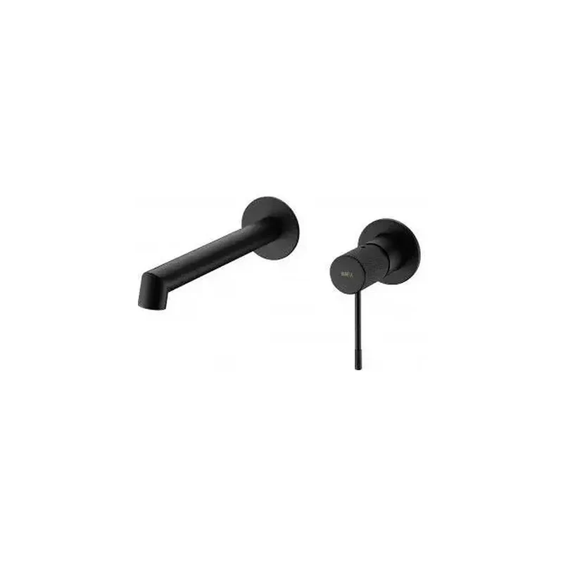 Grifo monomando para lavabo para empotrar a la pared de color negro mate Line de Imex