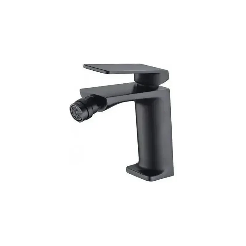 Grifo monomando de bidé en color negro fabricado en latón con discos de cierre cerámico Fiyi de Imex