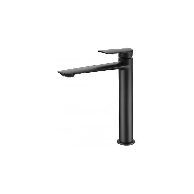 Grifo monomando para lavabo de caño alto con un diseño moderno de acabado negro mate Ural de Imex