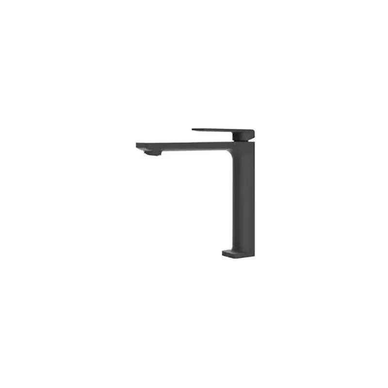 Grifo monomando para lavabo sobre encimera de caño alto con un acabado en negro mate Fiyi de Imex