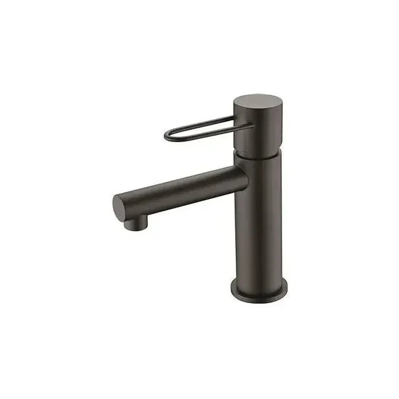 Grifo monomando para lavabo con cierre cerámico de diseño moderno y acabado negro mate Milos de Imex