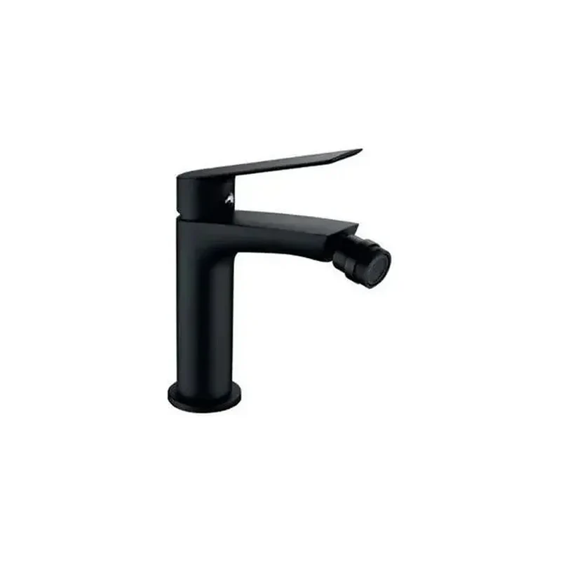 Grifo monomando para bidé fabricado en latón con un acabado negro mate Luxor de Imex