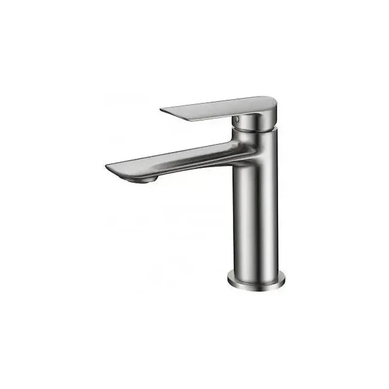 Grifo monomando para lavabo con un cartucho cerámico en color níquel cepillado Ural de Imex