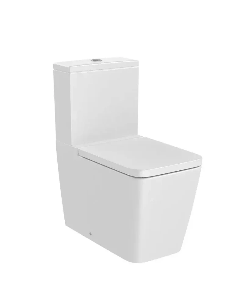 Roca Inspira Square – Inodoro de Pie Completo, Salida Dual, Blanco Mate