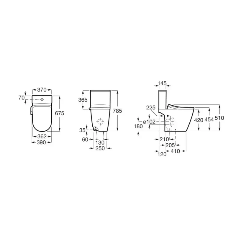 Roca In Wash A803151S01 – Inodoro de Pie Completo, Salida Dual, Blanco