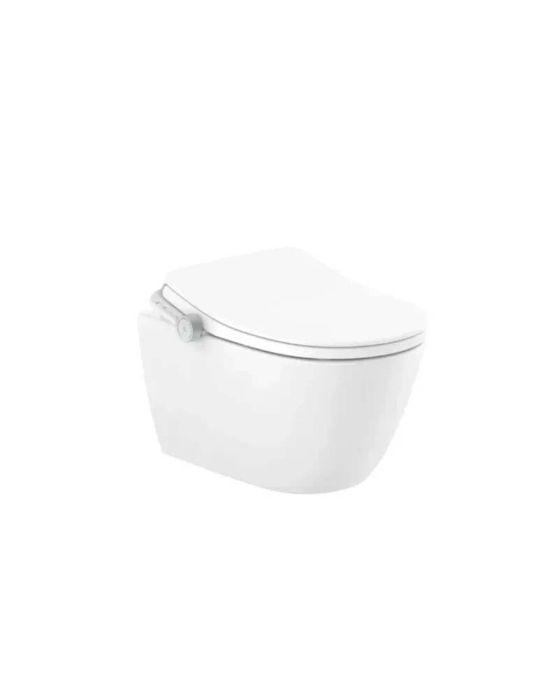 Inodoro suspendido smart de porcelana en color blanco para tanque empotrable con función de lavado y secado Ona Roca