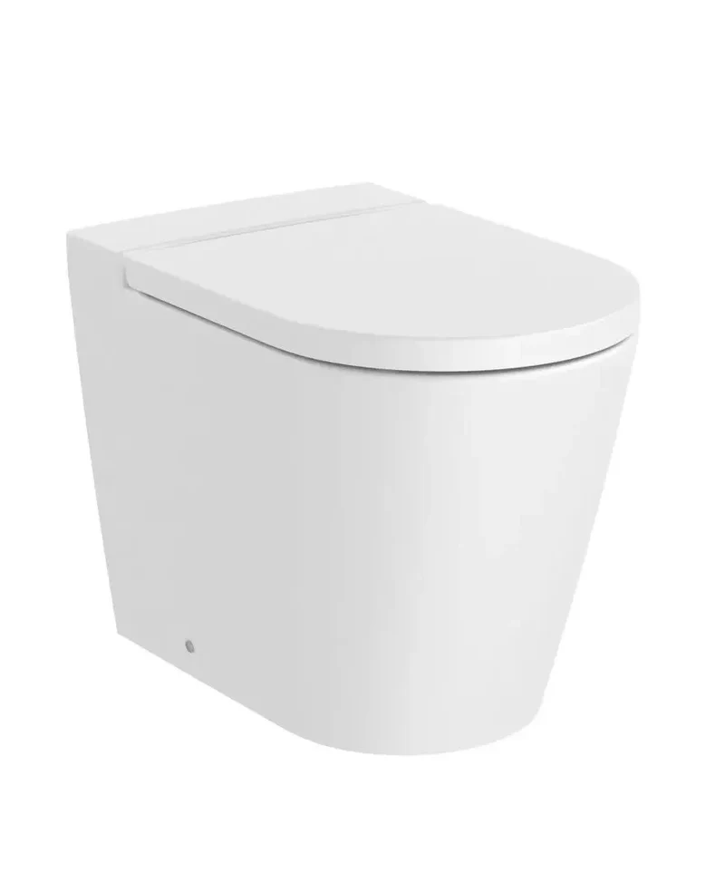 Roca Inspira Round – Inodoro con Tanque Alto (Cisterna no Incluida), Salida Dual, Blanco Mate
