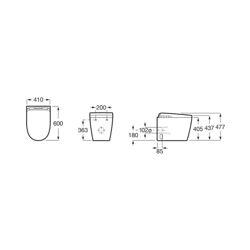 Roca In Wash A803105001 – Inodoro de Suelo con Cisterna Empotrada, Salida Horizontal, Blanco
