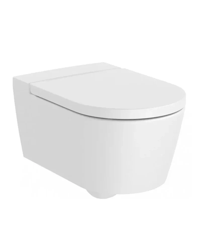 Inodoro suspendido con un acabado en color blanco mate Rimless Insipira Round Roca