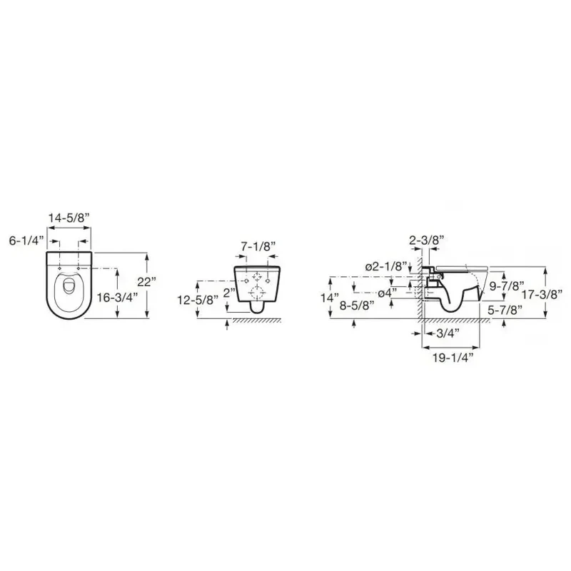 Inodoro suspendido con un acabado en color blanco mate Rimless Insipira Round Roca