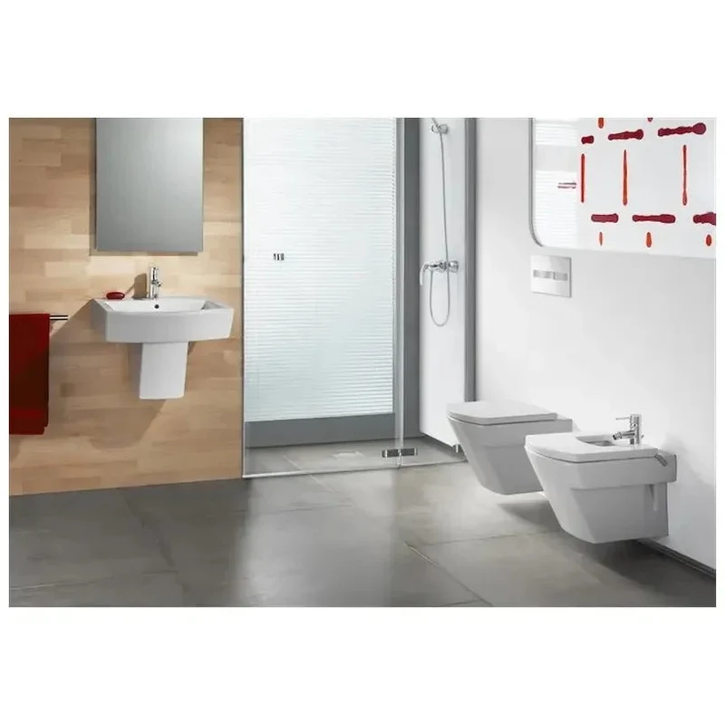 Roca Hall – Inodoro de Suelo con Cisterna Empotrada, Salida Horizontal, Blanco