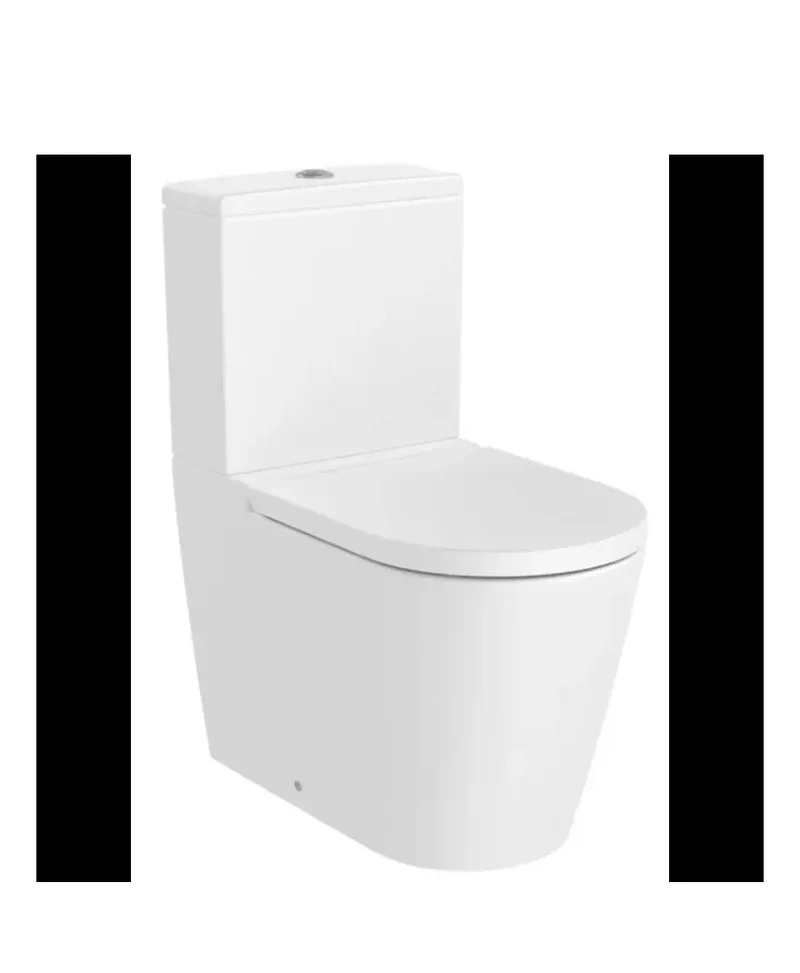 Roca Inspira Round – Inodoro de Pie Completo, Salida Dual, Blanco Mate