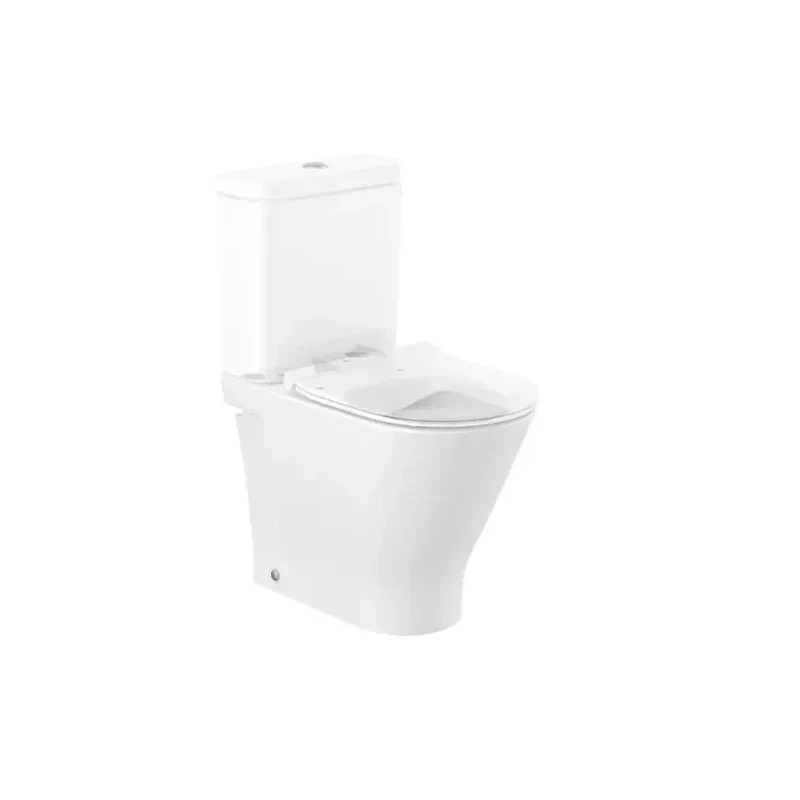 Inodoro completo adosado a la pared de altura confort con tecología Rimless The Gap Round Roca