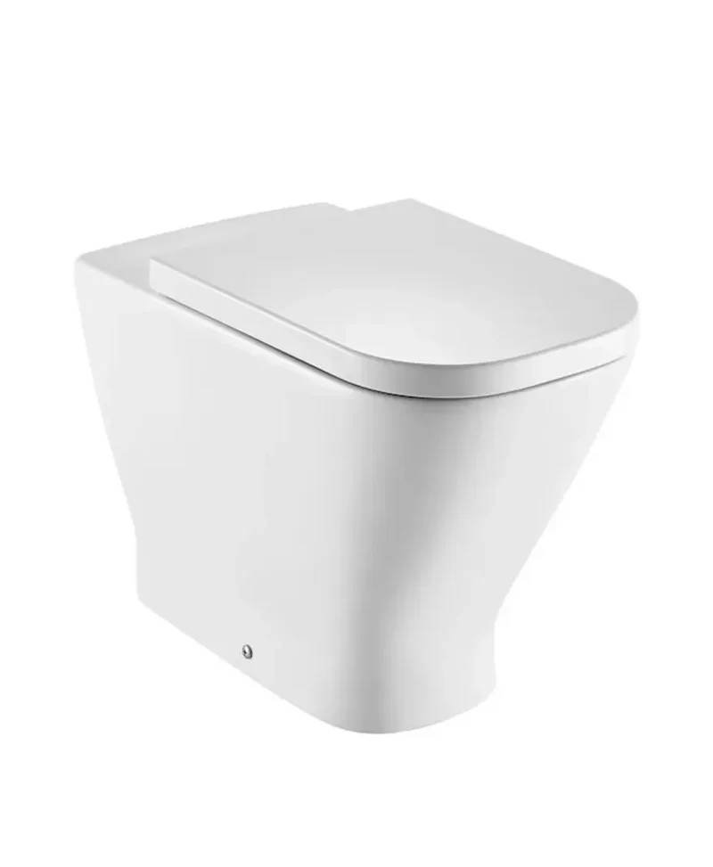 Roca The Gap Square – Inodoro con Tanque Alto (Cisterna no Incluida), Salida Dual, Blanco