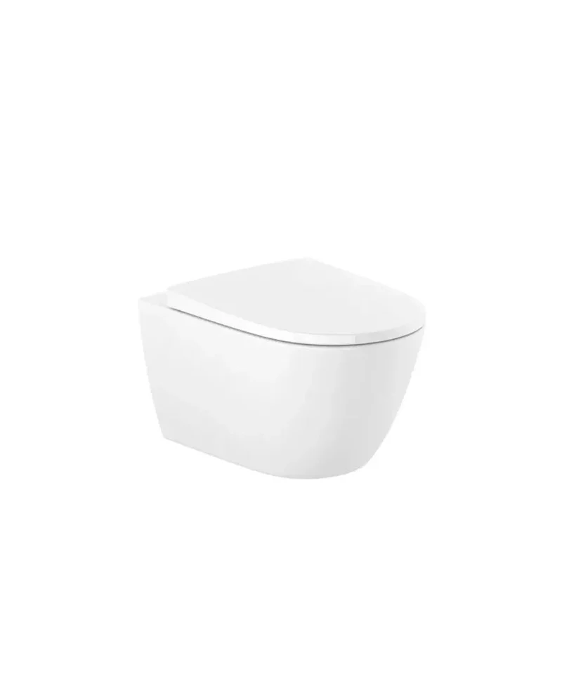 Roca Ona – Inodoro Suspendido con Tapa, Salida Horizontal, Blanco