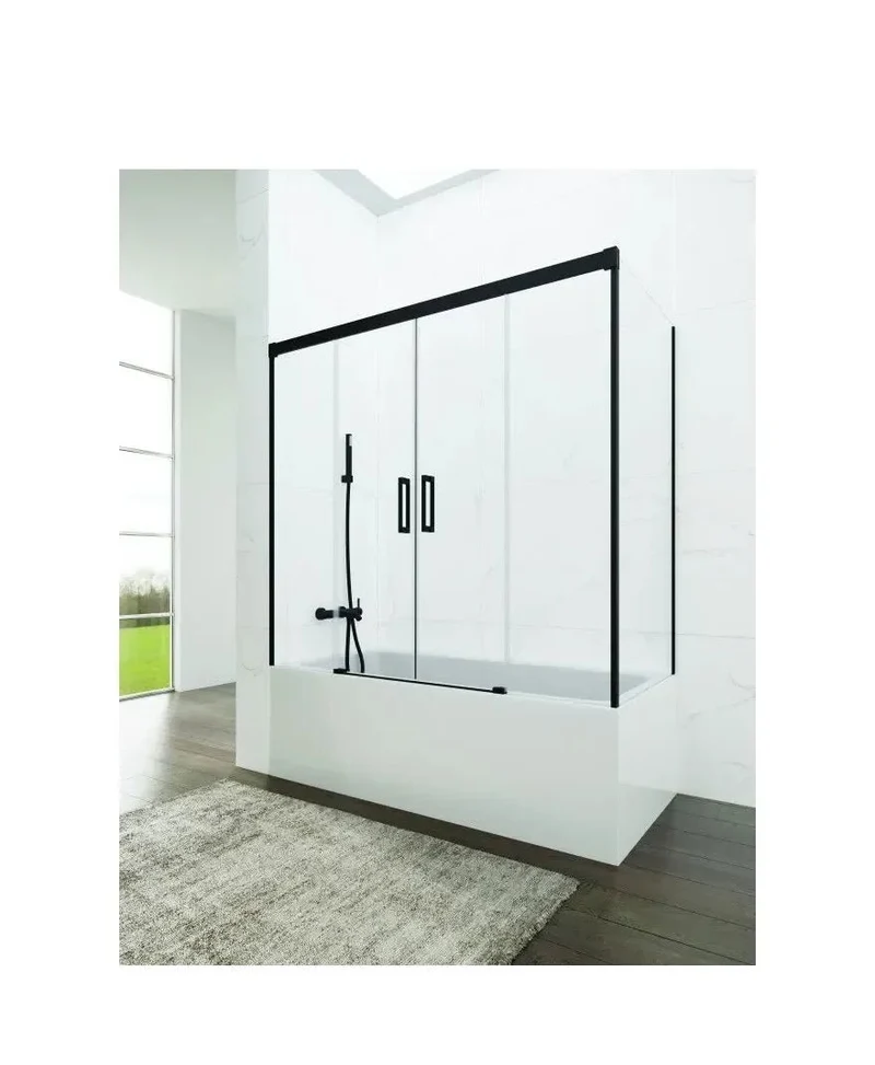Mampara Angular Bañera 3 Fijas 2 Correderas 6mm+8mm Basic Spazio GME