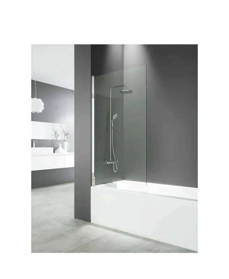 Mampara Frontal Abatible para Bañera GME 85x150 cm | Vidrio Templado 6mm con Antical EnduroShield