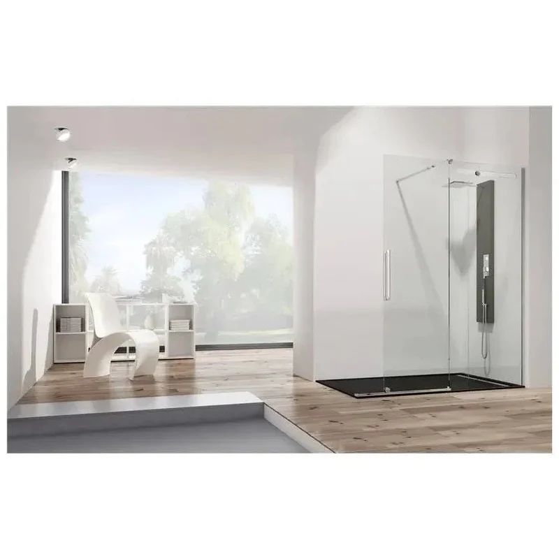 Mampara Frontal Corredera VETRUM FREE GME | Vidrio Templado 8mm/10mm | Acero Inoxidable | A Medida 111-180cm