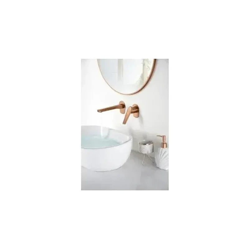 Grifo monomando empotrado para lavabo hecho de latón con acabado oro rosa cepillado Delos de Imex