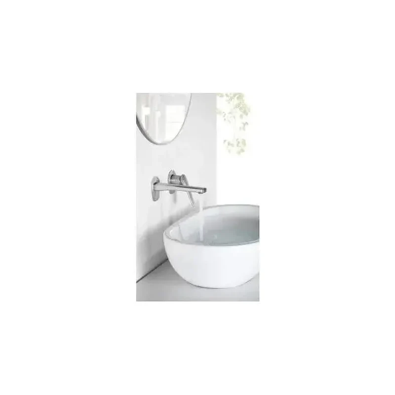 Grifo monomando empotrado para lavabo hecho de acero inoxidable con acabado satinado Delos de Imex