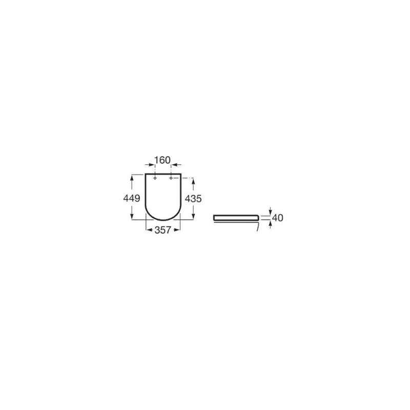 Roca The Gap Round – Inodoro Suspendido con Tapa, Salida Horizontal, Blanco