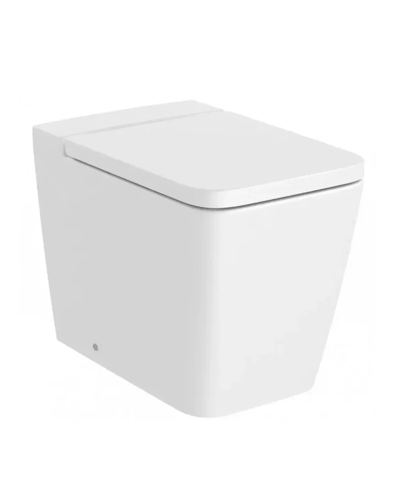 Roca Inspira Square – Inodoro con Tanque Alto (Cisterna no Incluida), Salida Dual, Blanco Mate