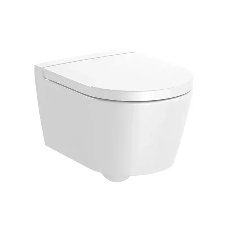 Roca Round – Inodoro Suspendido con Tapa, Salida Horizontal, Blanco
