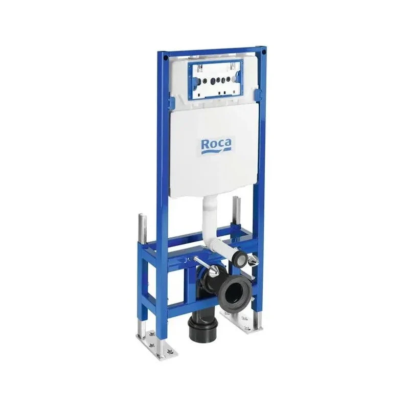 Roca Square – Pack de Inodoro Suspendido con Bastidor y Placa, Salida Horizontal, Blanco